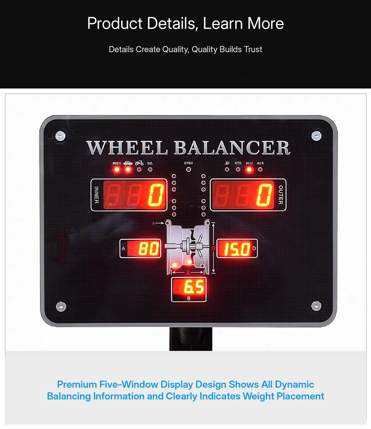 Automatic Car Wheel Balancer 10"-28" with Tire Lift and Laser Location