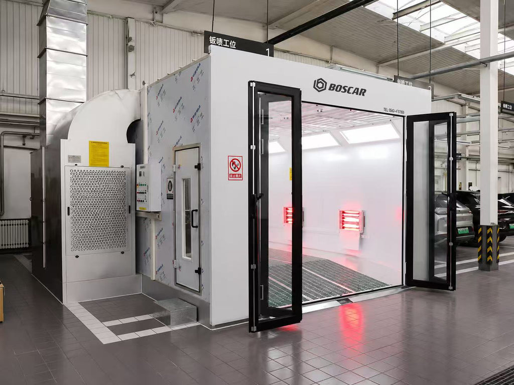 Luxury 8m Spray Booth Internal ramp Car Paint Booth with Electric/Diesel Heating