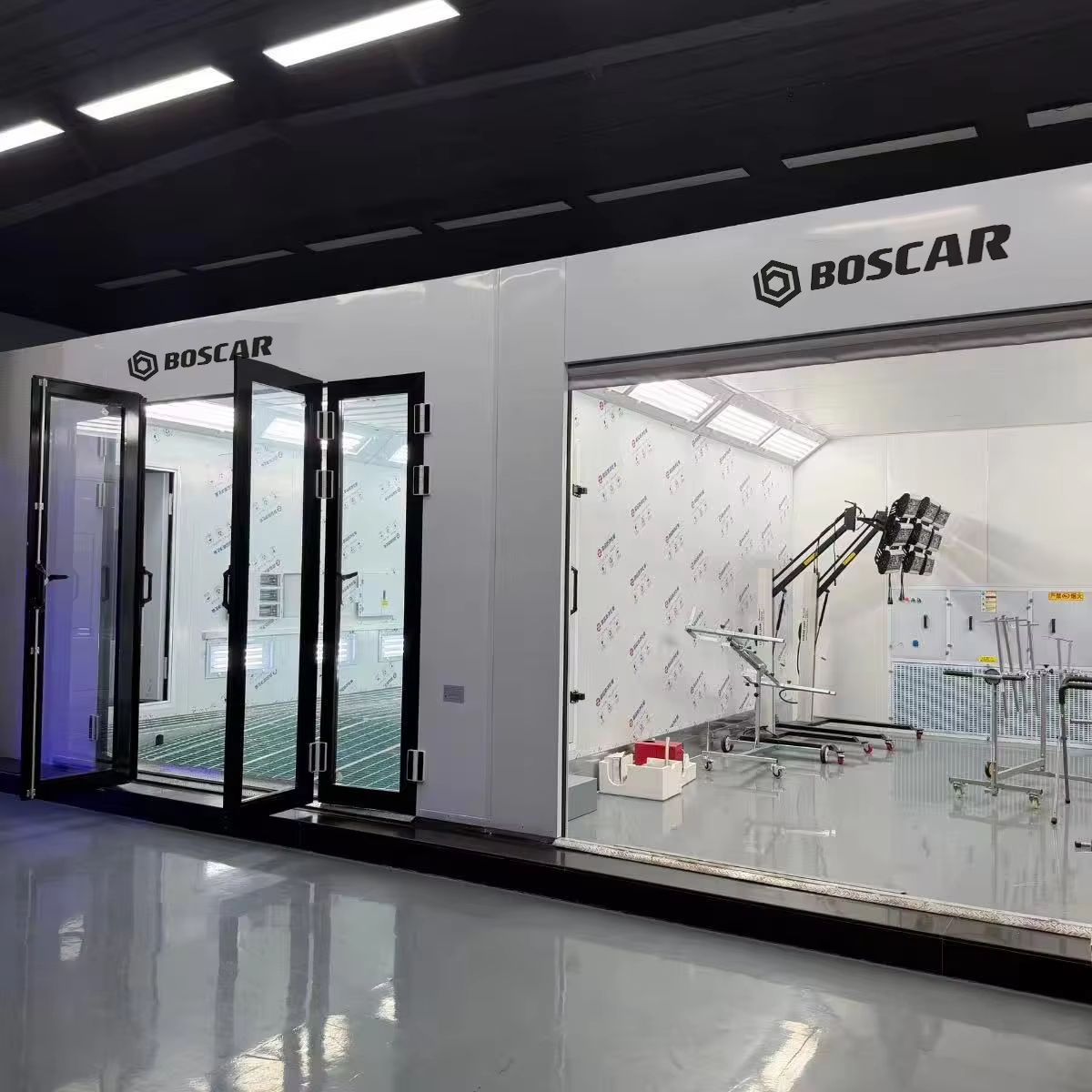 Boscar Full 5 Rows Grills Floor Grating Paint Booth with Left or Right Hand Fan Direction