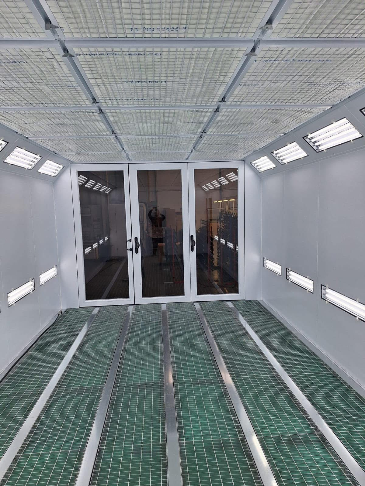 Boscar Full 5 Rows Grills Floor Grating Paint Booth with Left or Right Hand Fan Direction
