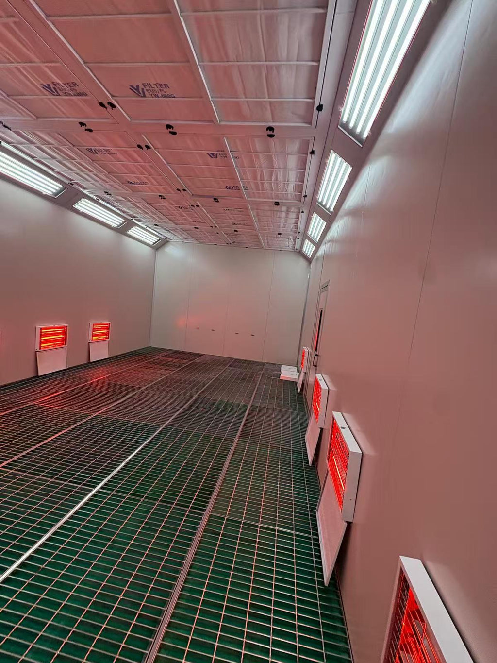 Boscar Full 5 Rows Grills Floor Grating Paint Booth with Left or Right Hand Fan Direction