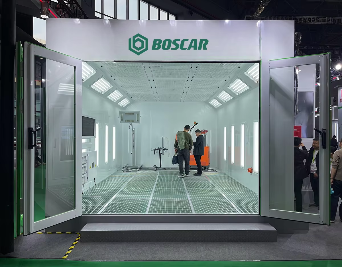Boscar Full 5 Rows Grills Floor Grating Paint Booth with Left or Right Hand Fan Direction