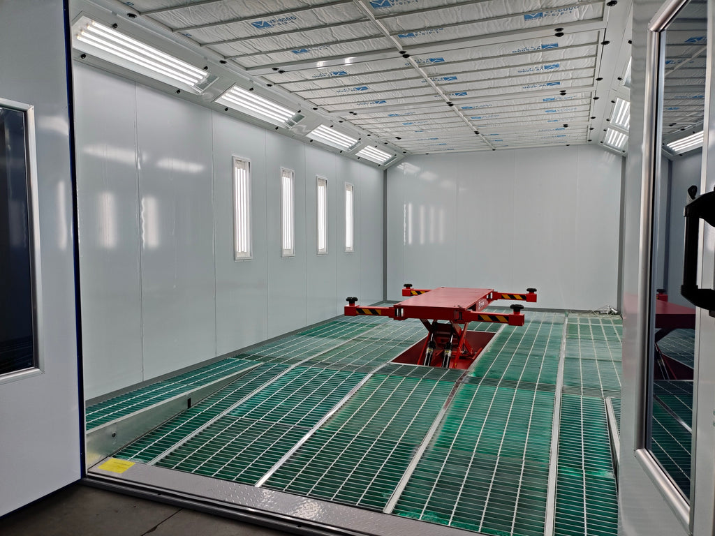 Luxury Outdoor Car Spray Booth with Pneumatic Lift and Baking Oven