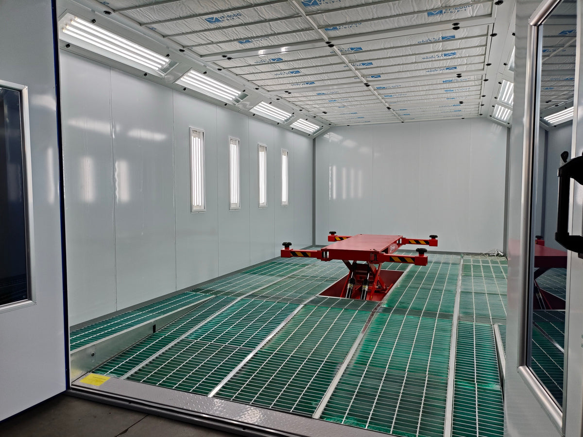Luxury Outdoor Car Spray Booth with Pneumatic Lift and Baking Oven
