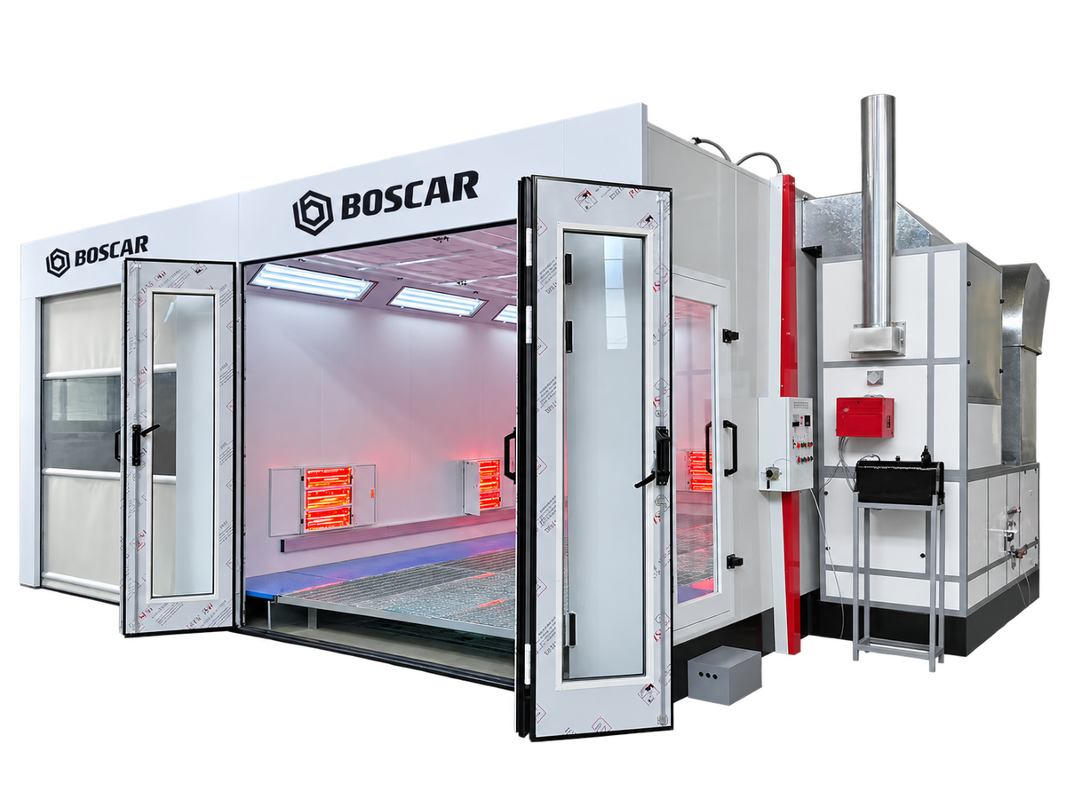 Luxury Outdoor Car Spray Booth with Pneumatic Lift and Baking Oven