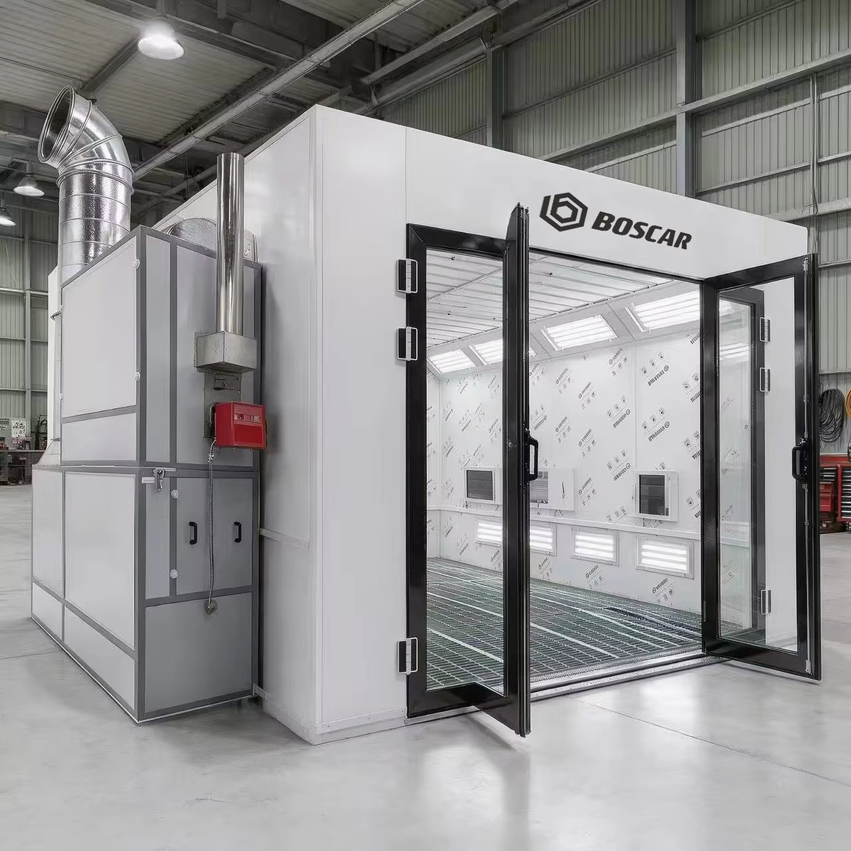 Boscar Full 5 Rows Grills Floor Grating Paint Booth with Left or Right Hand Fan Direction