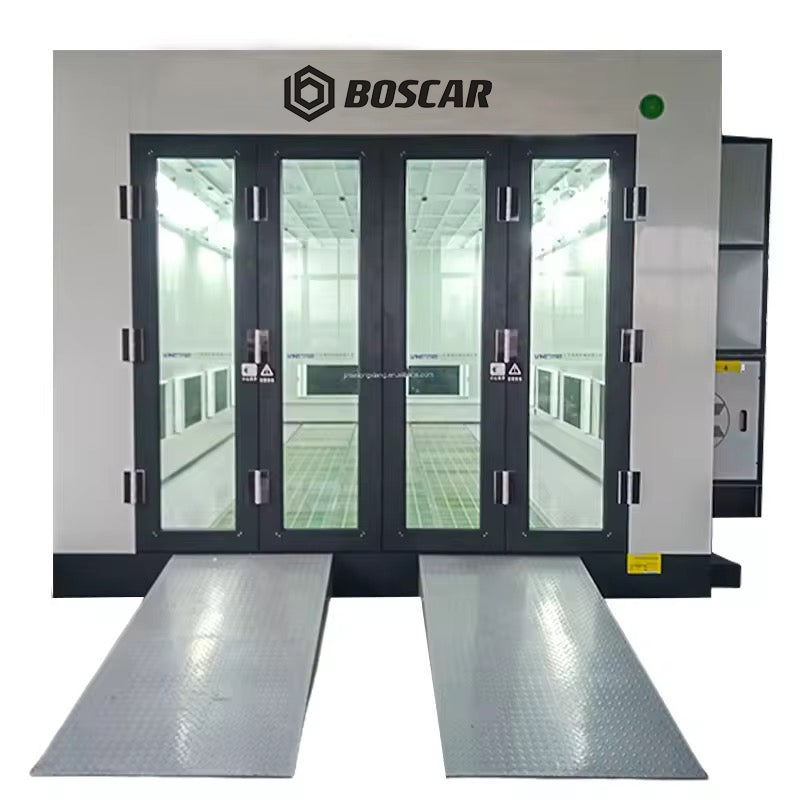 Boscar Three Rows Grills Floor Grating Spray Booth with Left or Right Hand Fan Direction