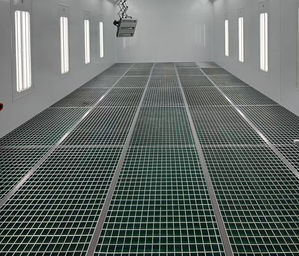 Boscar Full 5 Rows Grills Floor Grating Paint Booth with Left or Right Hand Fan Direction