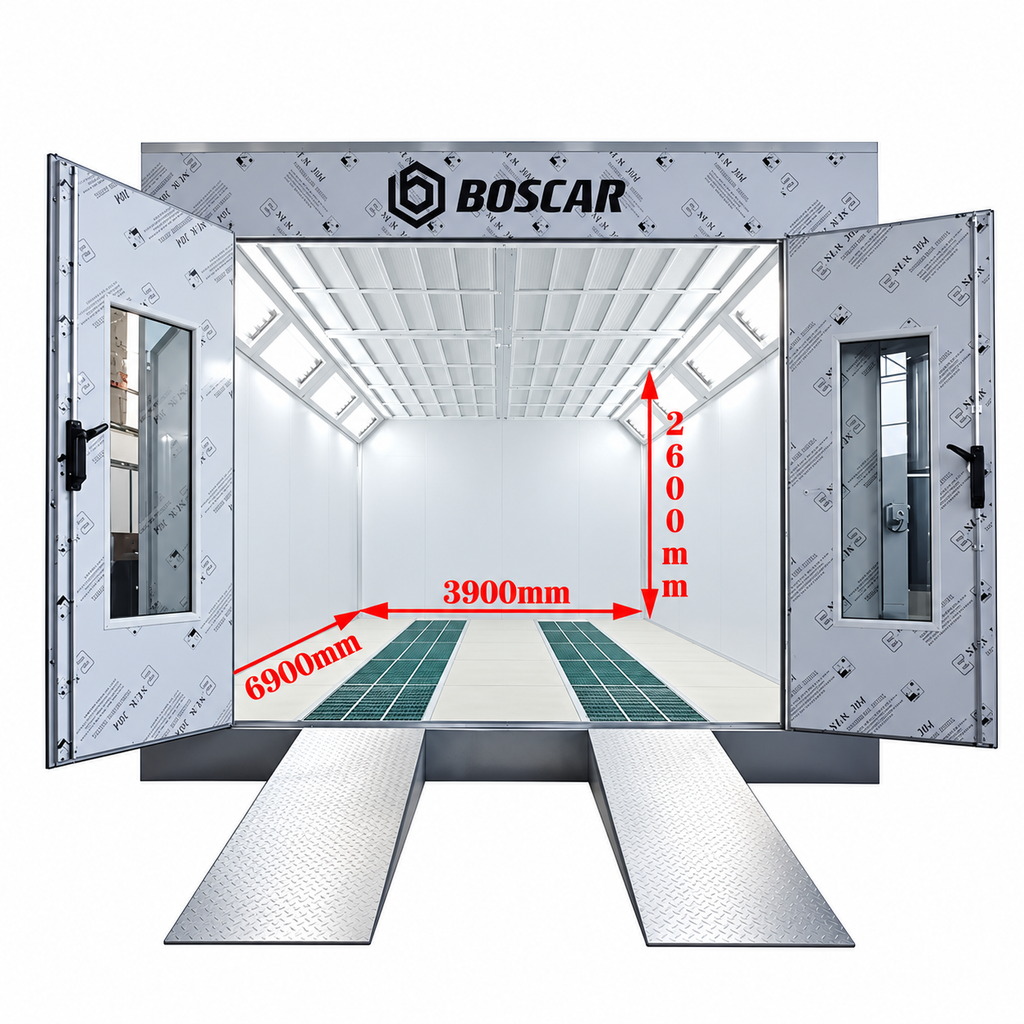 Luxury 9m Spray Booth external ramp Car Paint Booth with Electric/Diesel Heating