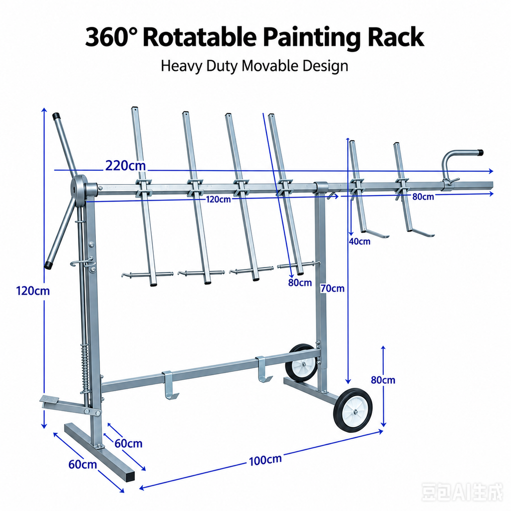 BOSCAR Paint Stand for Car Bumper Door and Hood Spray Painting and Drying