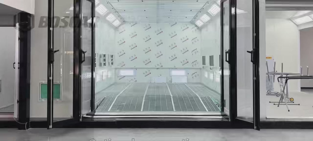 Luxury Outdoor Car Spray Booth with Pneumatic Lift and Baking Oven